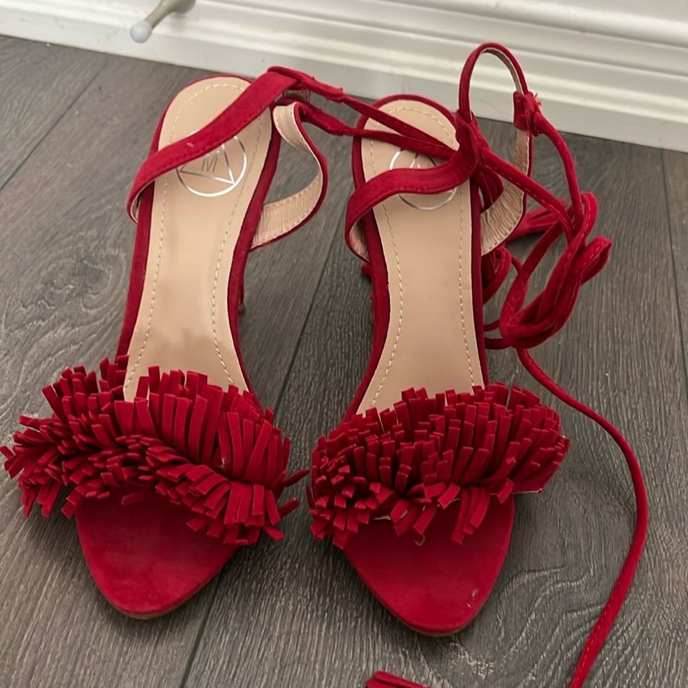 Scrappy red heels purchased from Missguided.